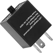 LED Flasher Relay Adjustable Turn Signal Light Blinker Universal Automotive Motorcycle 12V 3‑PIN ABS Black