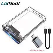 USB 3.0 to SATA III 2.5" HDD/SSD Enclosure Transparent Case UASP Support Gift