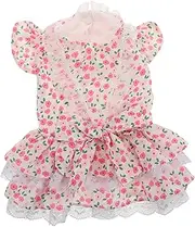 Yardwe Puppy Summer Dress Clothes: Breathable Pet Clothes with Floral Pattern for Clothing for Parties Weddings and Everyday Wear
