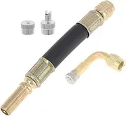 X AUTOHAUX 1 Set 90 Degree Copper Tire Valve Extension with Universal Plastic 100mm Tyre Valve Stem Extender for Car Motorcycle RV Truck Bike