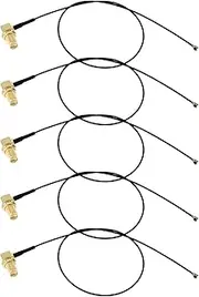 YINETTECH 5pcs SMA Female Right Angle to U.fl IPX Antenna Coaxial Cable MHF4 RF Pigtail WiFi Antenna Extension Cable 1.13mm Mini-Coaxial Cable (12inch/30cm)