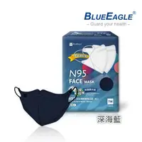 在飛比找大樹健康購物網優惠-【藍鷹牌】N95醫用3D立體成人口罩壓條款-深海藍（50片/