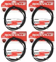 4 Rockville RCDSS10B 10' Dual Mono 1/4" TS to Same Cable for Enhanced Signal