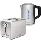Black & Decker Kettle & 2 Slice Toaster Kitchen Combo Set Stainless Steel Kit