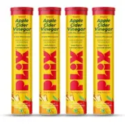 Plix Apple Cider Vinegar Effervescent Mother Weight Loss Digestion Mang - Pack 4