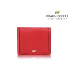 【寧寧精品】台中30年皮件店 BRAUN BUFFEL 小金牛 紅色可放零錢短夾 BF674-401-1 女短夾區