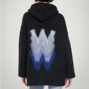 Wolford Wool Mohair Alpaca Jacket 80s Streetstyle Hoodie Black Sz M L