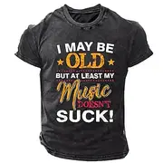 Men's Retro Vintage T shirt Tee Washed Shirt Cotton Short Sleeve Graphic Shirt Black Comfortable Tee Street Daily Fashion Designer Clothing