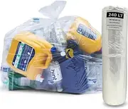 240L Clear LDPE Bin Liners - 32um - 100/Roll (1420mm x 1130mm), Kitchen, Home, Schools, Commercial, Hotel, Office, Pantry, General Use, Disposable Trash, Garbage, Rubbish Bags