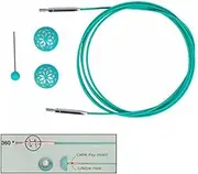 Knit Pro Mindful Swivel Ropes for Interchangeable Circular Knitting Needles, 360° Rotation Mechanism, (150 cm (Rope Length 126 cm)
