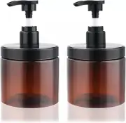 Cosywell Pump Bottle Dispenser Shampoo&Conditioner Dispenser 2 Pack 16.9oz-Brown