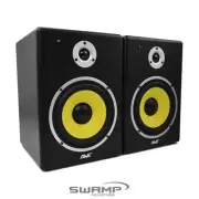 AVE Fusion 8" Active Studio Monitor - 8 Inch Speaker - Yellow Cone - Pair