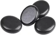 Windfulogo 4Pcs Professional Massage Stones Set Natural Lava Basalt Rock Hot Stone for Spa, Massage Therapy (1.97 x 2.36 in)
