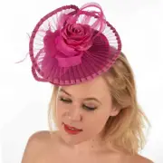 Wedding Church Evening Melbourne Cup Race Carnival Hot Pink Headband Fascinator