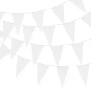 50ft White Pennant Banner Flags with 30PCS Triangle Bunting Flags