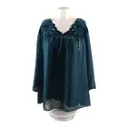 NWT Style&co Embroidered Floral Blouse W/ Cami XXL(20-22) Teal Sheer Chiffon