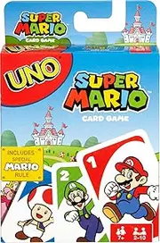 UNO Super Mario Card Game Animated Character Deck with 112 Cards for 7 Year Olds & Up