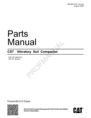 Caterpillar Cat CS7 Vibratory Soil Compactor Parts Catalog Manual M0162151