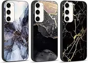 [Foonary] 3 Pack Print Phone Case Compatible with Samsung Galaxy A14 5G 6.8", Ultra Slim Fit Soft Silicone with Marble Design Aesthetics Pattern, Shockproof Bumper Protector Black Matte Cover