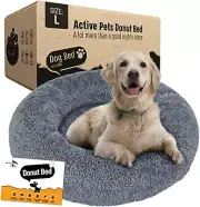 Plush Calming Dog Bed, Donut Dog Bed for Small Dogs, Medium & Large, anti Anxiet