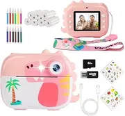 ARNSSIEN Kids Camera Instant Print,Children Digital Camera Toy with HD Video for Kids Aged 3-12,Christmas Birthday Festival Present for Girls Boys, 7 Rolls Instant Paper&32GB Card,M3