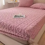 Lyvara Luxury Mattress Covers, Lyvara Luxury Velvet Mattress Covers, Lyvara Luxury Bed Covers Queen, King Size Gel Cooling WaterproofnProtector Pad Cover with Pillowcase (Pink, California King)