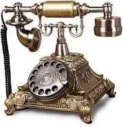 European Antique Telephone, Retro Rotary Land Line, Antique Solid Wood Handmade Antique House Antique Living Room Office Chair Solid Decoration Living Room Decor Living Room Decor