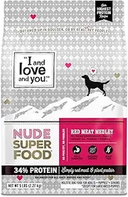 “I and Love and You” Nude Food Red Meat Medley Grain Free Dry Dog Food 5 LB