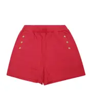 Balmain Kids Logo Button Knitted Shorts 14Y,13Y,10Y Red