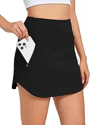 [Jhsnjnr] Women's Sports Trouser Skirt with Zip Pockets Elastic Short Hiking Tennis Skirts High Waist Running Golf Skirt