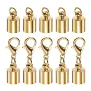 10pcs Cord End Cap 6.5mm ID Lobster Claw Clasp End Caps Rose Gold Tone