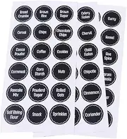144PCS Spice Herb Storage Jar Labels Pantry Stickers Decals - Durable PVC Pantry Stickers, Easy Peel Decals for Kitchen Organization, 38mm Diameter, 8 Sheets/Set
