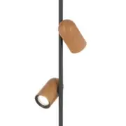 Telbix Lighting Kindle 2-Light 6W GU10 Floor Lamp with Foot Switch Black/Wood