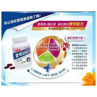 【Nutrimate 你滋美得】愛明晶萃葉黃素+蝦紅素雙效配方3入組(共90顆、護眼、酯化型、金盞花、維生素A)