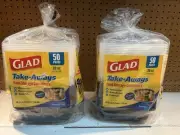 Glad Take-Aways Storage Containers with Lids, 38 Ounce (25 Count) Each