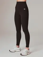 Running Bare High Waist Studio Tights- Black. Womens Gym Leggings