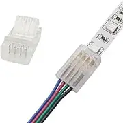 Biantie La 4 Pin Led Strip Connector 10mm RGB Strip to Wire Connectors Unwired Clips Solderless Connection for Multicolor LED Strip Lights 12V 24V (Pack of 10)