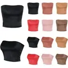MixMatchy Causal Strapless Double layered Basic Faux Suede Sexy Tube Top