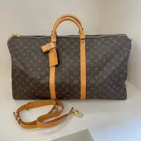 在飛比找Yahoo!奇摩拍賣優惠-LV Keepall60旅行袋 有肩帶 尺寸：60*33*2