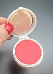 VINTAGE MAX FACTOR HOLLYWOOD MID CENTURY COMPACT CAKE ROUGE BLUSH CLEAR RED #1