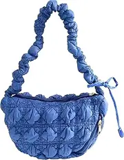 [FantasyBear] Quilted Small Bag,Adjustable Shoulder Strap Puffer Crescent Crossbody Bags Lightweight Hobo Handbag Puff Purse