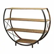 7 Tier Corner Bookshelf Geometric Display Shelf Organizer for Books, Decor & Storage