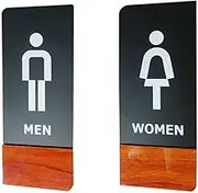 Gents/Ladies Toilet RestroomWC Door Sign, 2pcs Men's and Women's for Restroom Bathroom Acrylic Signage Hotel Restaurant Lavatory Doorplate Mark