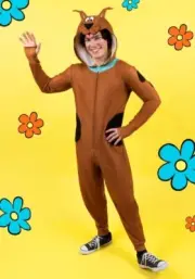 Officially Licensed Scooby-Doo One Piece Unisex Adult Hooded Pajamas, Union Suit