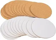 Self-Adhesive Cork Coaster, Reusable Single Sided Cork Mats, 50PCS Round Insulated Anti Slip Cork Backing Sheets for DIY Furniture Protection (9cm)