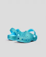 [Crocs] Crocs Toddlers' Classic Glitter Clogs Shoes in Tinted Glass 0 Tinted Glass