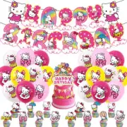 Hello kitty Birthday Party Balloon Banner Kit Supplies Cake Topper Decoration AU