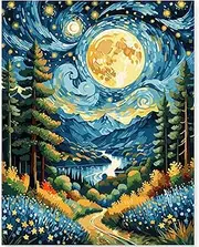 EFOTIML Paint by Number Kits for Adults, Beginners and Kids Age 8-12 Years, 1 Piece 16 x 20 Inch Canvas for Adult Painting Kits in Colorful Box (Without Frame), Mountains, Rivers and