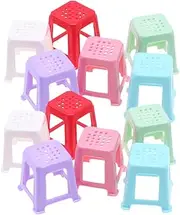 CHICAMPERA 12pcs Miniature Chair Stands for Paint Pouring Canvas Holders Plastic Easels for Dollhouse Furniture Decoration for Arts Crafts