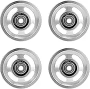 Pack of 4 Pulley, Gym Attachments, Exercises, Strength Training Accessories, Universal Bearing, Pulley, Aluminium Alloy Pulley, 300 kg for Sports Equipment, Garage Door, Roller Systems, 95 mm Pulley